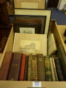 19th Century books on Yorkshire and England, old photographs,, pictures etc in one box