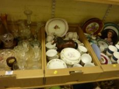Glassware and ceramics in three boxes