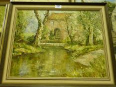 'Mill Scenes' pair of oils on board signed by Ken Johnson