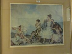 Four Girls signed limited edition colour proof after Sir William Russell Flint