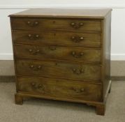 George III mahogany chest of five graduating drawers with original brass handles