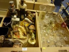 Pub memorabilia, Babycham and other glasses in two boxes