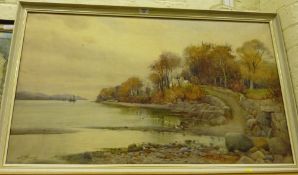 Lakeland Scene watercolour signed and dated by Arthur Netherwood 1897 60cm x 100cm