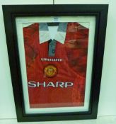 Manchester United framed football shirt