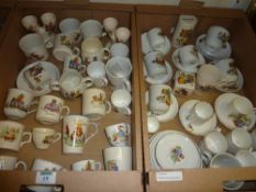 Collection of early 20th Century children's 'Nursery Rhyme' ceramics in two boxes
