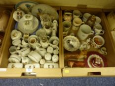 Beswick Corgi, RAF mug, Satsuma vase, Limoges and other decorative ceramics in two boxes