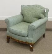 Early 20th Century walnut framed upholstered armchair