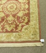 Rose and Beige ground Abusson rug, 170cm x 125cm