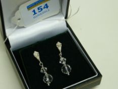 Pair of Swarovski crystal pendant ear-rings stamped 925