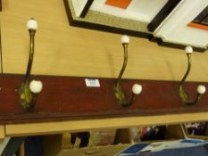 Victorian coat rack and two gilt framed mirrors