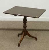 Victorian mahogany tripod table with rectangular snap top