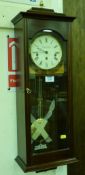 Quality Knight & Gibbins mahogany cased chiming wall clock