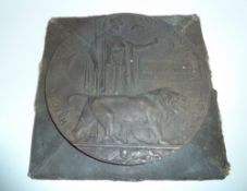 WWI bronze memorial plaque 'George Wilson'