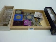 Quantity of pre-decimal coinage in three boxes