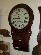 19th Century inlaid wall clock the dial marked Maw of Beverley