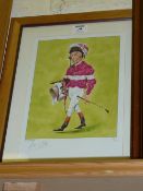 Horse Racing cartoon limited edition print after Ireland no.10/500 signed by Lester Piggott with