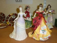 Royal Doulton figure 'Belle' HN3703 and a Royal Worcester figure 'Emily'