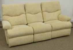 Sherborne Norvik three piece reclining lounge suite in beige chenille cover