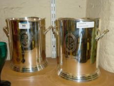 Pair silver-plated wine buckets
