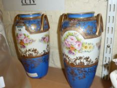 Pair of Noritake hand painted vases