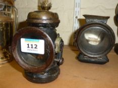 Two early 20th Century motorbike head lamps C1900