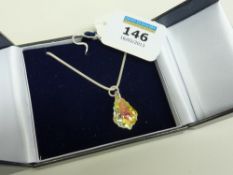 Swarovski crystal pendant and chain stamped 925
