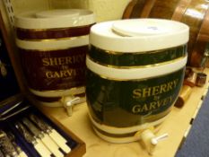 Pair of pottery sherry casks