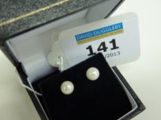 Pair of pearl stud ear-rings stamped 585