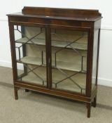 Early 20th Century mahogany bookcase/display cabinet enclosed by two doors