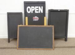 Four 'A' Boards and a black board