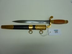 Soviet Naval officer's dagger dated 1950 No 7231 with leather scabbard