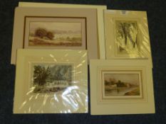 'View of York' early 19th/20th Century watercolour unsigned and four other watercolours