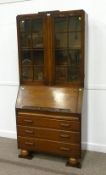 Early 20th Century medium oak bureau bookcase