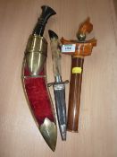 European hunting dagger with deer's foot handle and leather scabbard early 20th Century, Middle