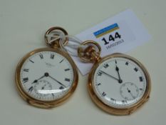 Waltham gold-plated pocket watch and a similar watch