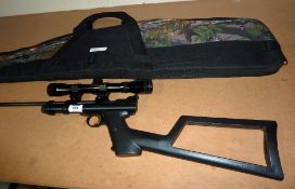 Webley Ratcatcher V2 air rifle with Simmons telescopic sight and a moderator with case and