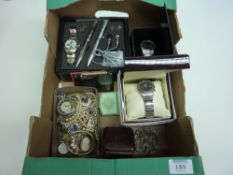 Watches and costume jewellery in one box