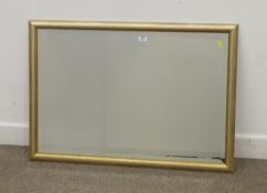 Gilt framed bevel edge wall mirror