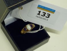 Opal and amethyst ring hallmarked 9ct