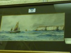 Fishing Boats off Flamborough, watercolour signed and dated by Austin Smith 1921