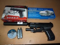 Umarex C.P.S 177A air pistol eight shot with laser dot and two moderators and accessories