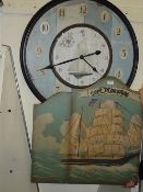 Large maritime interest wall clock and fire screen