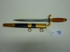 Soviet Air Force officer's dagger dated 1954 No 6-N119 with leather scabbard