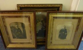 Three Victorian photographs in ornate frames