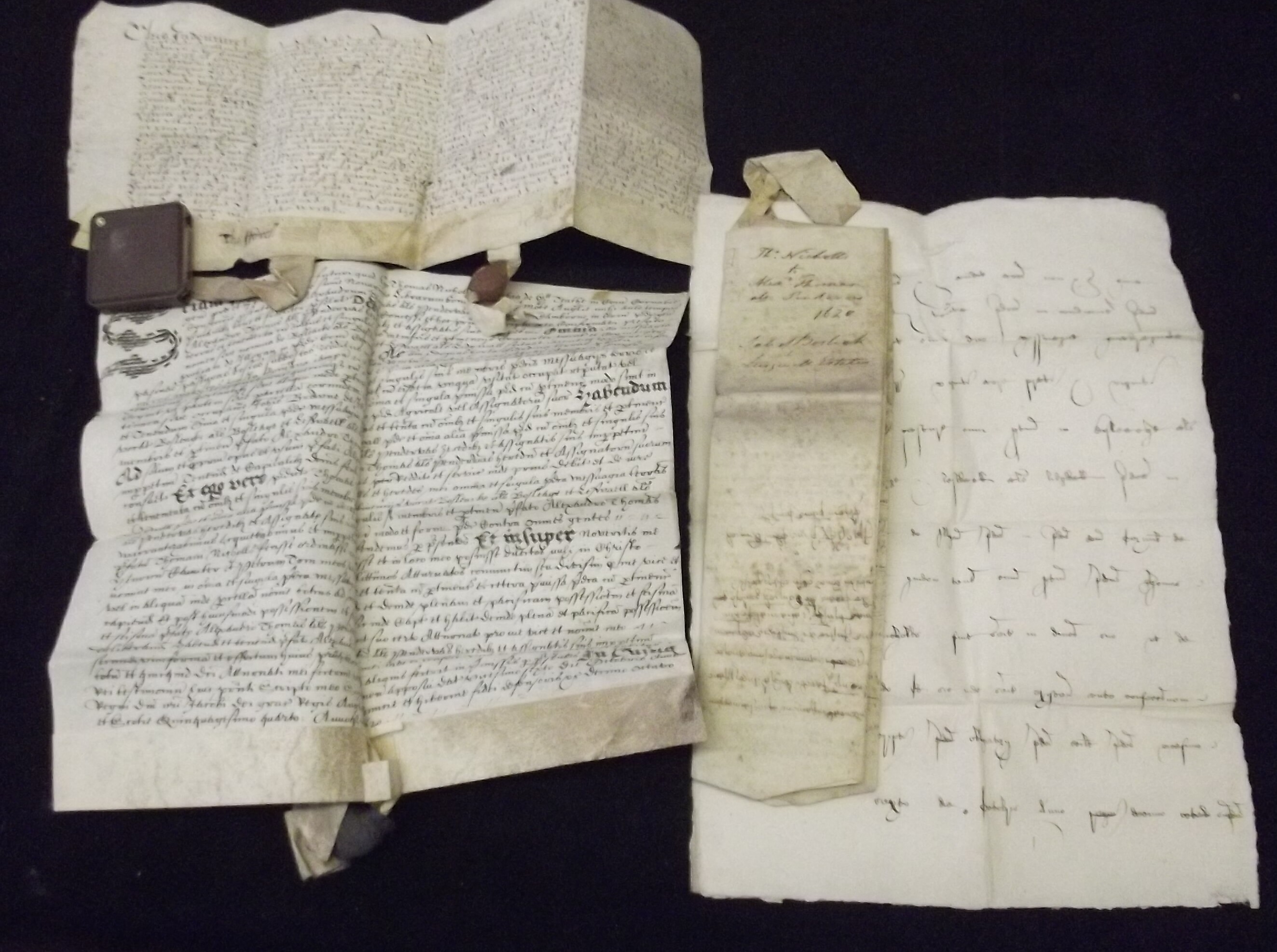 ILLOGAN, BOSLEAGE.  Elizabethan and 17th century indentures (four).  Parties include John