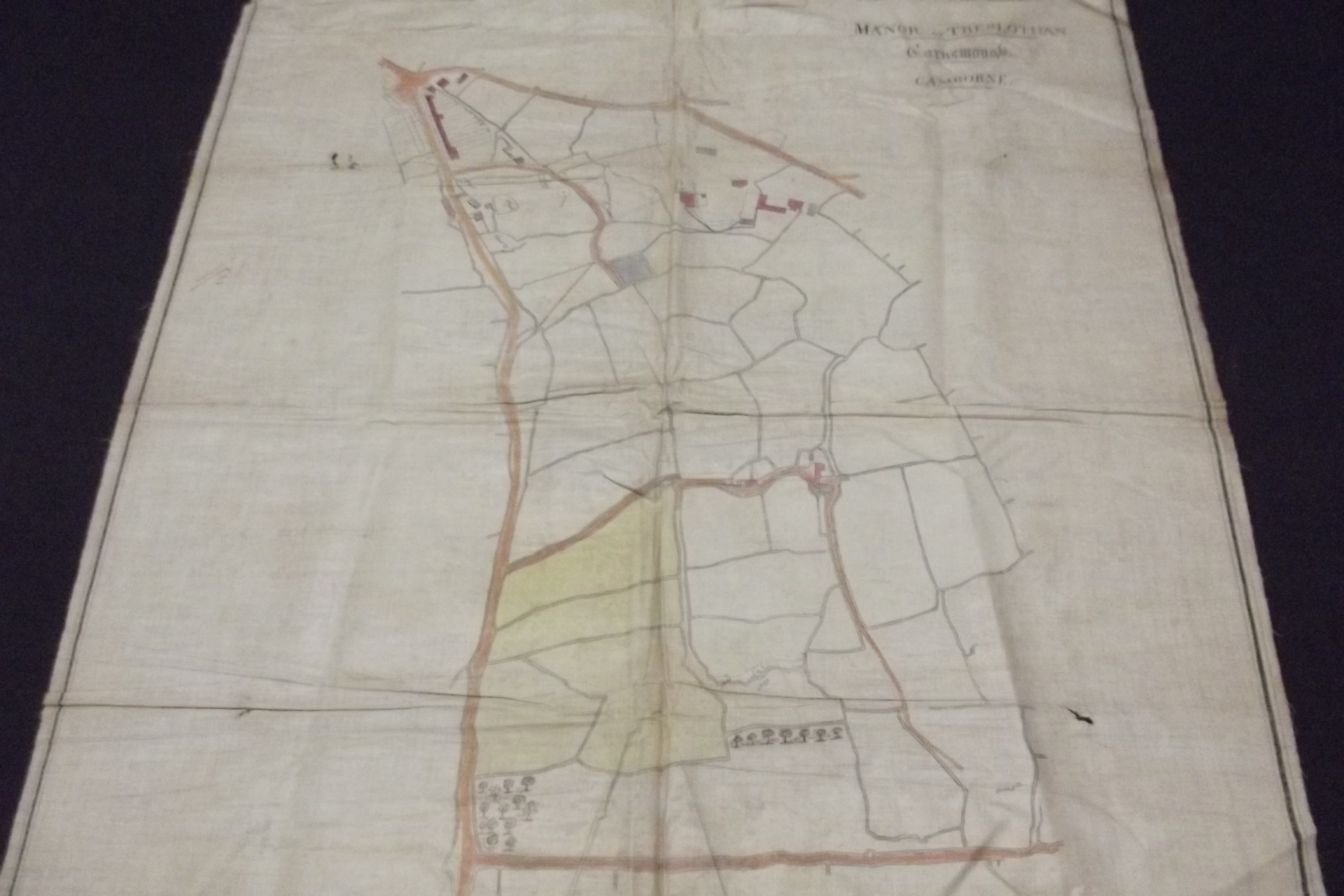 TRESLOTHAN. Two hand col pen and ink maps "Manor of Treslothan, Carnemough, Camborne", each