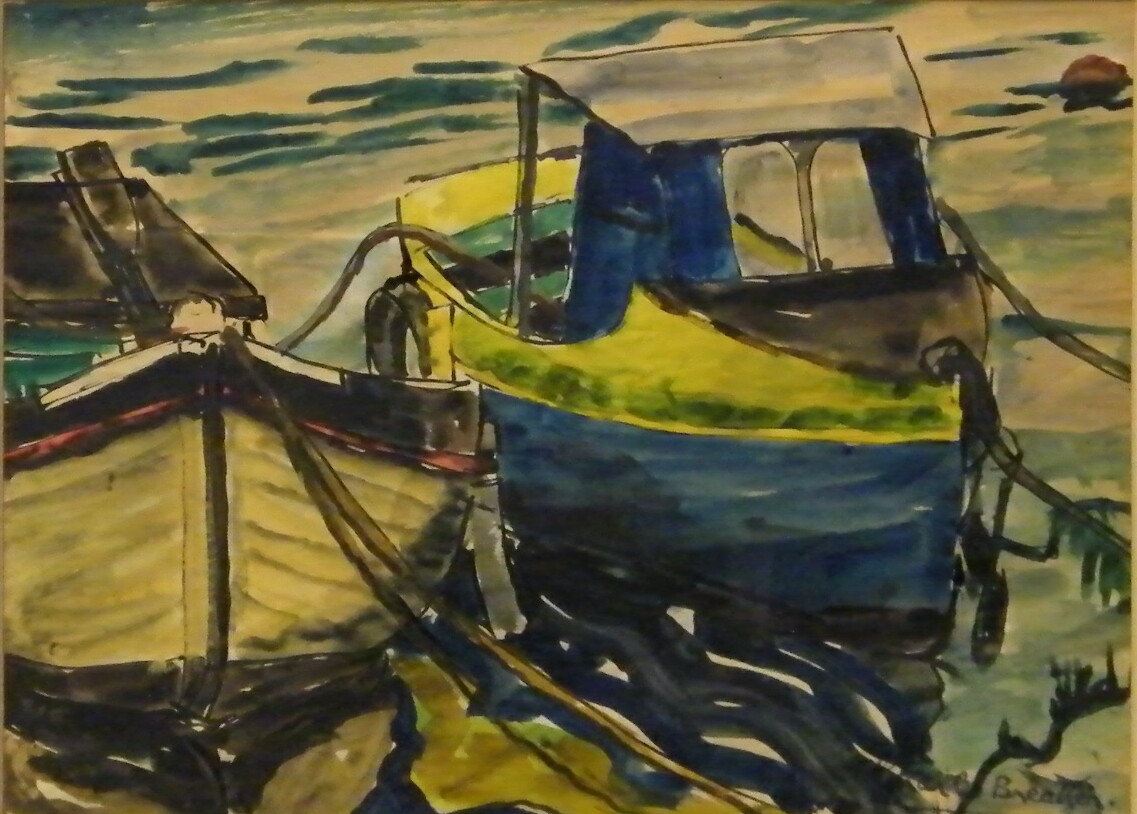 CHARLES BREAKER
Two boats.
Watercolour.
Signed.