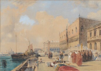 Follower of CANALETTO
Venice.
Watercolour.
32 x 44cm.
