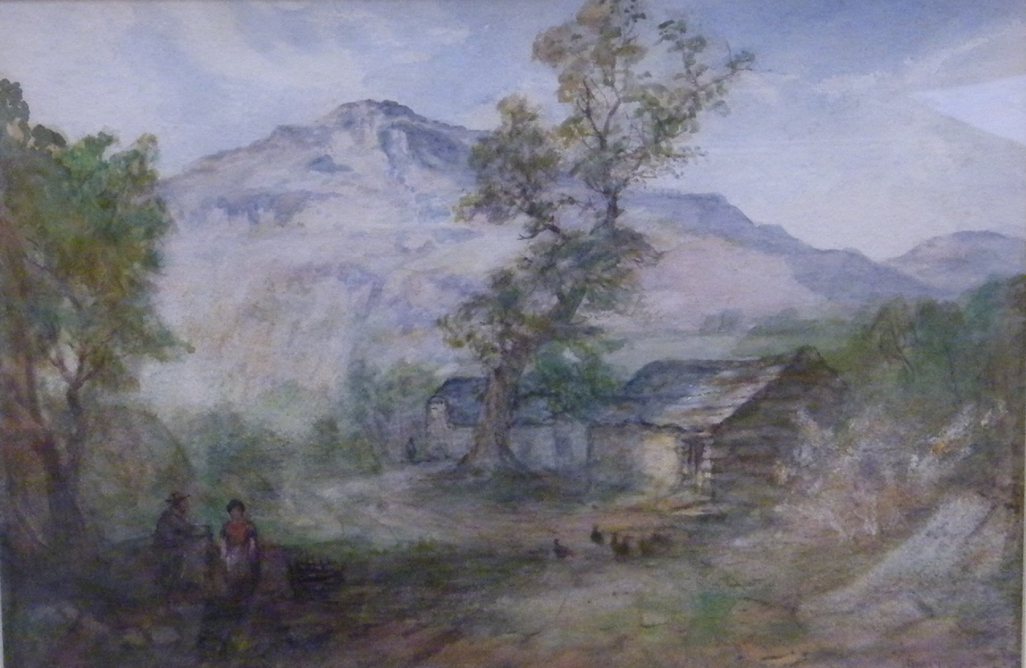 HENRY MARTIN POPE
Figures and cottages, a mountain beyond.
Watercolour.
Signed.
26 x 37cm.