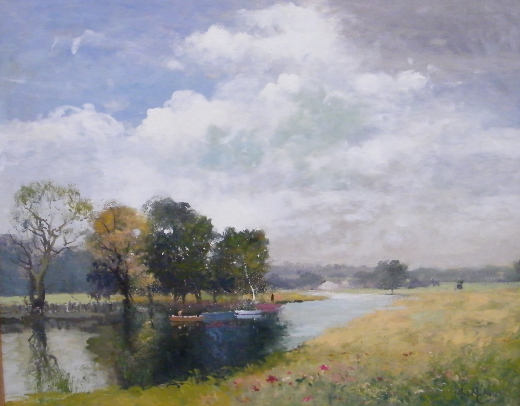 JOHN AMBROSE
River landscape.
Oil on canvas.
Signed.
60 x 75cm.